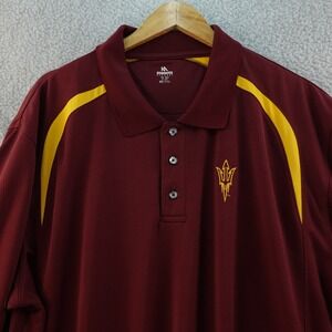 Arizona State Sun Devils Mens 2XL‎ Maroon Gold Polo Sports Shirt Knights Apparel
